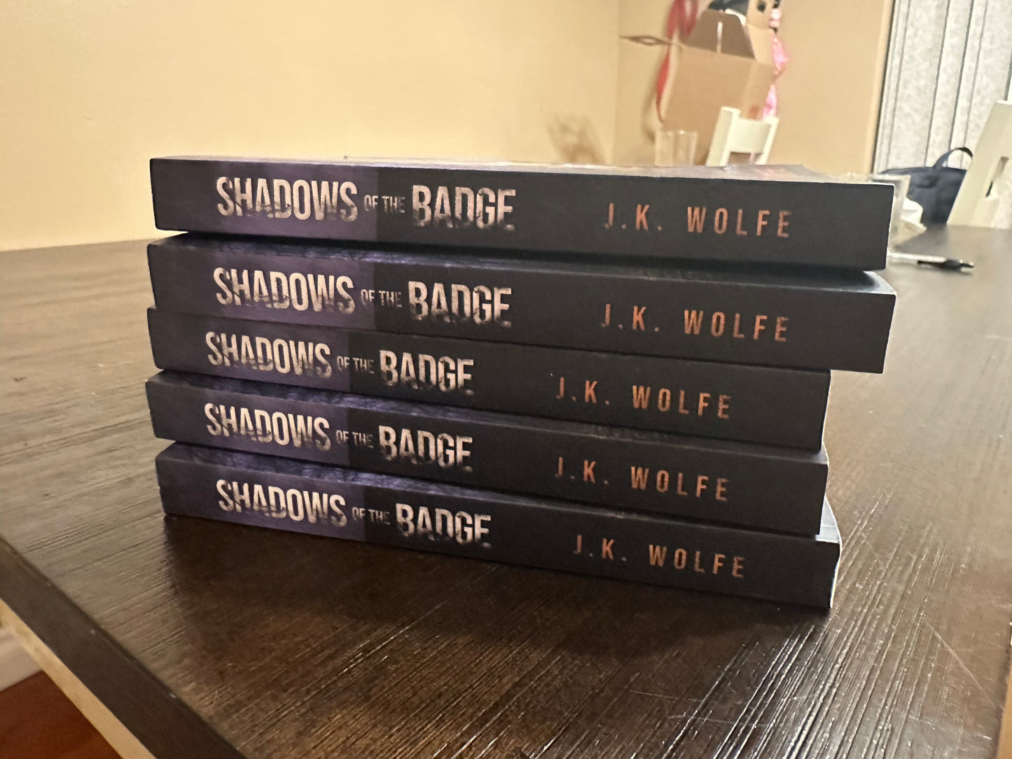 Signed Paperback - Shadows of the Badge - (Book 1) Detective Harper Series By J.K. Wolfe